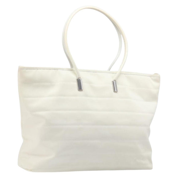 GUCCI Tote Bag Nylon White Silver 002 2123 0455 Auth bs37372