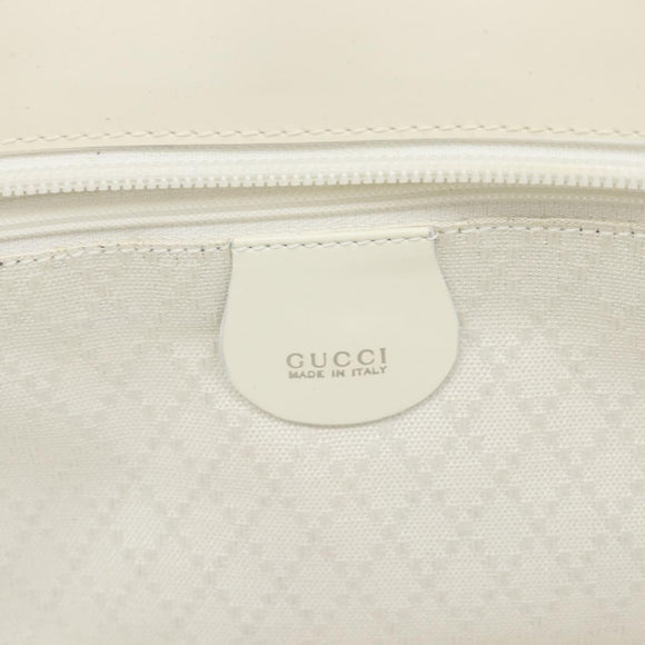 GUCCI Tote Bag Nylon White Silver 002 2123 0455 Auth bs37372