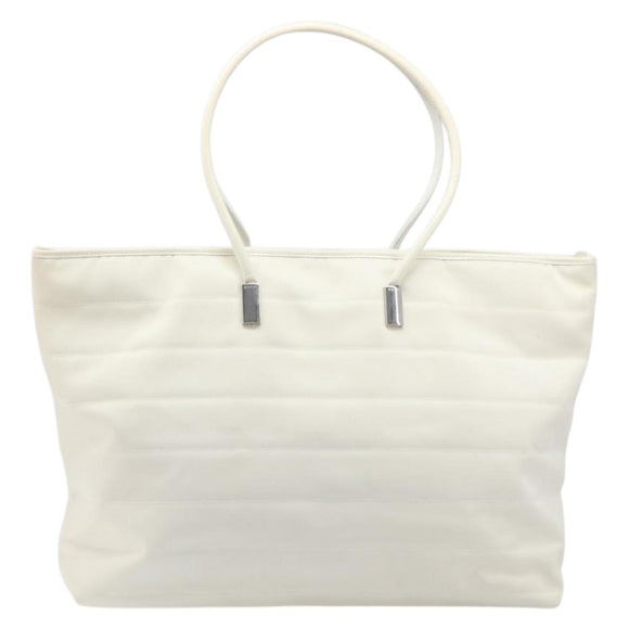 GUCCI Tote Bag Nylon White Silver 002 2123 0455 Auth bs37372
