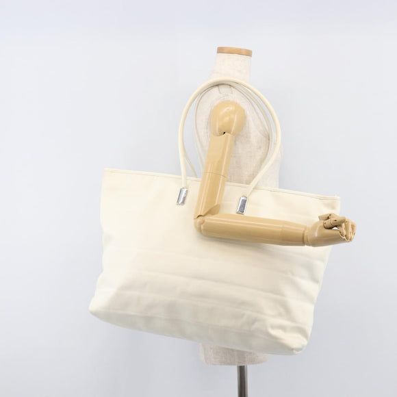 GUCCI Tote Bag Nylon White Silver 002 2123 0455 Auth bs37372