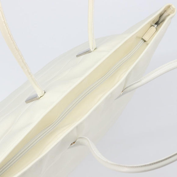 GUCCI Tote Bag Nylon White Silver 002 2123 0455 Auth bs37372
