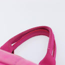 PRADA Canapa MM Hand Bag Canvas Pink Gold Auth bs37373-15