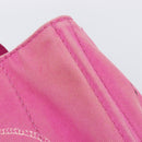 PRADA Canapa MM Hand Bag Canvas Pink Gold Auth bs37373-20