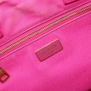 PRADA Canapa MM Hand Bag Canvas Pink Gold Auth bs37373-22