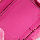 PRADA Canapa MM Hand Bag Canvas Pink Gold Auth bs37373-10