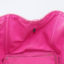 PRADA Canapa MM Hand Bag Canvas Pink Gold Auth bs37373-24