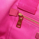 PRADA Canapa MM Hand Bag Canvas Pink Gold Auth bs37373-25
