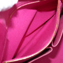 PRADA Canapa MM Hand Bag Canvas Pink Gold Auth bs37373-27