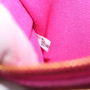 PRADA Canapa MM Hand Bag Canvas Pink Gold Auth bs37373-11