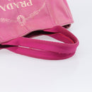 PRADA Canapa MM Hand Bag Canvas Pink Gold Auth bs37373-8