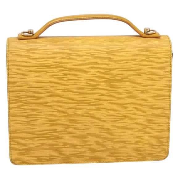 LOUIS VUITTON Epi Monceau28 Hand Bag 2way Yellow M52129 LV Auth bs37379