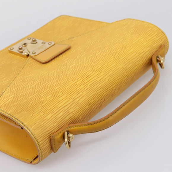 LOUIS VUITTON Epi Monceau28 Hand Bag 2way Yellow M52129 LV Auth bs37379