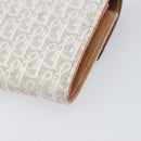 Christian Dior Trotter Canvas Long Wallet White Silver Auth bs37382V-15
