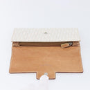 Christian Dior Trotter Canvas Long Wallet White Silver Auth bs37382V-18