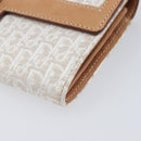 Christian Dior Trotter Canvas Long Wallet White Silver Auth bs37382V-7