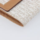 Christian Dior Trotter Canvas Long Wallet White Silver Auth bs37382V-14