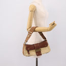 Christian Dior Street Chic Shoulder Bag Canvas Beige Gold Auth bs37384-25