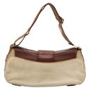 Christian Dior Street Chic Shoulder Bag Canvas Beige Gold Auth bs37384-2