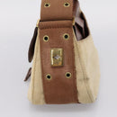 Christian Dior Street Chic Shoulder Bag Canvas Beige Gold Auth bs37384-4