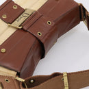 Christian Dior Street Chic Shoulder Bag Canvas Beige Gold Auth bs37384-6