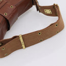 Christian Dior Street Chic Shoulder Bag Canvas Beige Gold Auth bs37384-7