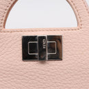 FENDI Peek A Boo Selleria Card Case Leather Pink Silver Auth bs37387M-18