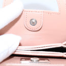 FENDI Peek A Boo Selleria Card Case Leather Pink Silver Auth bs37387M-19