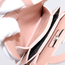 FENDI Peek A Boo Selleria Card Case Leather Pink Silver Auth bs37387M-23