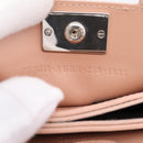 FENDI Peek A Boo Selleria Card Case Leather Pink Silver Auth bs37387M-11