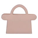 FENDI Peek A Boo Selleria Card Case Leather Pink Silver Auth bs37387M-2