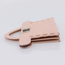 FENDI Peek A Boo Selleria Card Case Leather Pink Silver Auth bs37387M-3