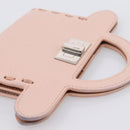 FENDI Peek A Boo Selleria Card Case Leather Pink Silver Auth bs37387M-6