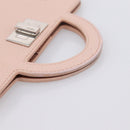 FENDI Peek A Boo Selleria Card Case Leather Pink Silver Auth bs37387M-7