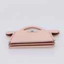 FENDI Peek A Boo Selleria Card Case Leather Pink Silver Auth bs37387M-5
