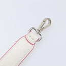 FENDI Strap You Shoulder Strap Leather 15.2"" White Silver Auth bs37389-10