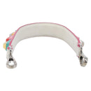 FENDI Strap You Shoulder Strap Leather 15.2"" White Silver Auth bs37389-2