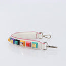 FENDI Strap You Shoulder Strap Leather 15.2"" White Silver Auth bs37389-5
