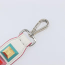 FENDI Strap You Shoulder Strap Leather 15.2"" White Silver Auth bs37389-6