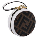 FENDI Zucca Canvas Pouch Charm Brown Gold Auth bs37390A-1