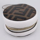 FENDI Zucca Canvas Pouch Charm Brown Gold Auth bs37390A-10