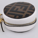 FENDI Zucca Canvas Pouch Charm Brown Gold Auth bs37390A-11
