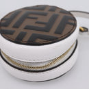 FENDI Zucca Canvas Pouch Charm Brown Gold Auth bs37390A-12