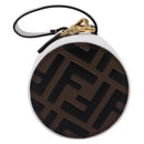 FENDI Zucca Canvas Pouch Charm Brown Gold Auth bs37390A-2