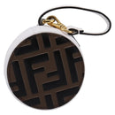 FENDI Zucca Canvas Pouch Charm Brown Gold Auth bs37390A-3