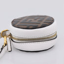 FENDI Zucca Canvas Pouch Charm Brown Gold Auth bs37390A-4