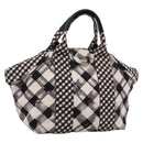 CHANEL Cruise Line Hand Bag Canvas Black White CC Auth bs37391A-1