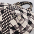 CHANEL Cruise Line Hand Bag Canvas Black White CC Auth bs37391A-9