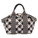 CHANEL Cruise Line Hand Bag Canvas Black White CC Auth bs37391A-13