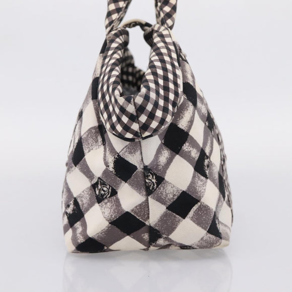 CHANEL Cruise Line Hand Bag Canvas Black White CC Auth bs37391A