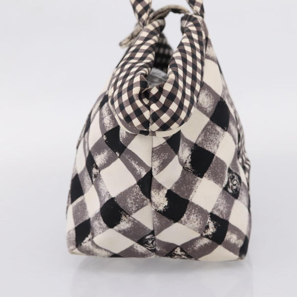 CHANEL Cruise Line Hand Bag Canvas Black White CC Auth bs37391A